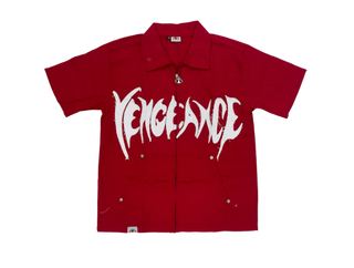 Vengeance | Zip Up Shirt Jacket (Red)