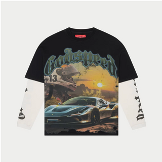 Godspeed | Sunset Drift Long Sleeve Layered T-Shirt (Black)