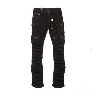 Cult Of Individuality | Cult's Hipster Nomad Cargo Jeans in Double Black | 624B11-HC4A