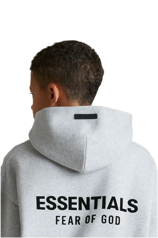 Essentials | Kids Light Heather Grey Fleece Hoodie