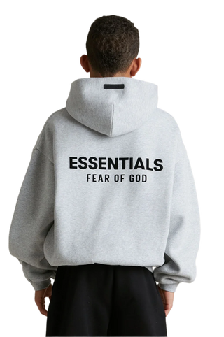 Essentials | Kids Light Heather Grey Fleece Hoodie