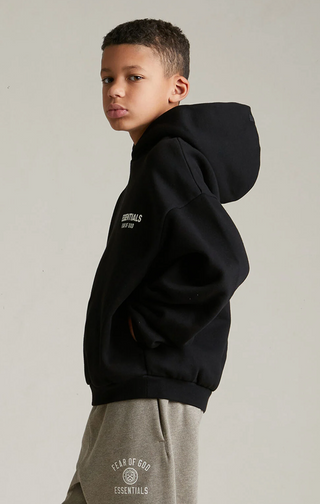 Essentials | Kids Black Fleece Hoodie