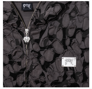 Revenge | BORO R-CAMO DISTRESSED FULL ZIP HOODIE (BLACK)
