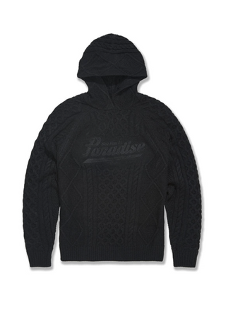 Jordan Craig | Cable Knit Hooded Sweater (Black)