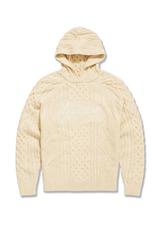 Jordan Craig | Cable Knit Hooded Sweater (CREAM)