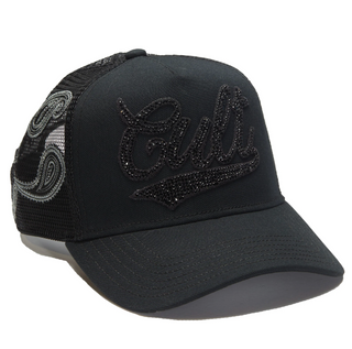 Cult Of Individuality | Cult's Paisley Shimuchan Logo Mesh Back Trucker Hat in Black