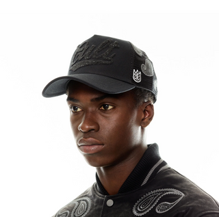 Cult Of Individuality | Cult's Paisley Shimuchan Logo Mesh Back Trucker Hat in Black