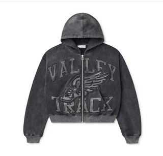 Vale Forever | Valley Track Black Cat Zip Up Hoodie