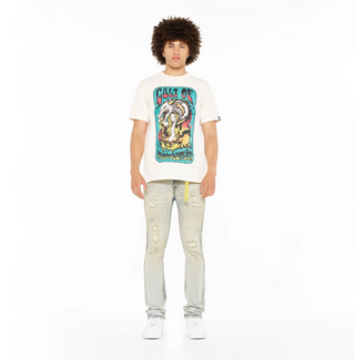 Cult Of individuality | Short Sleeve Crew Neck Tee "May The Bridges" in Winter White