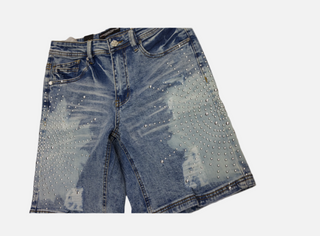 Hudson | Studded Burst Shorts (Med Blue)
