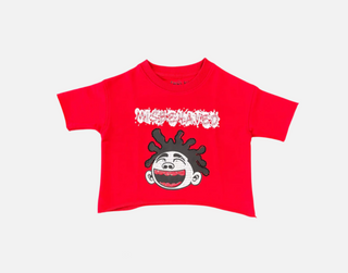 Focus Kids | Misbehaved' Cropped T-Shirt (Red)