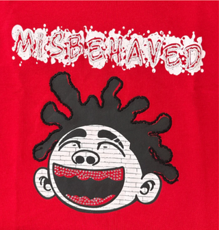 Focus Kids | Misbehaved' Cropped T-Shirt (Red)