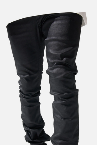 Serenede | "Caviar" Wax Stacked Jeans