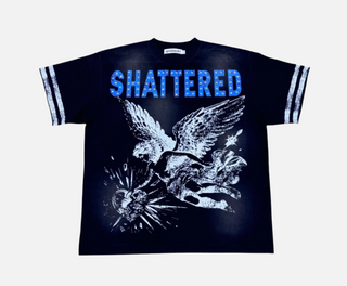 Shattered Hearts | STUDED ANGEL TEE BLACK BLUE