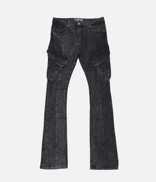 Vicious | SIDE STONE CARGO FLARE DENIM PANT