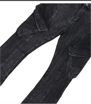 Vicious | SIDE STONE CARGO FLARE DENIM PANT