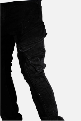 Vicious | SIDE STONE CARGO FLARE DENIM PANT