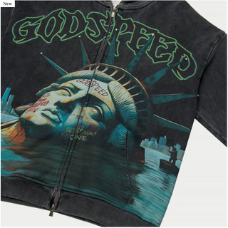 Godspeed | Sunken Liberty Zip Hoodie (Grey Wash)