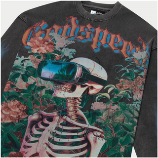Godspeed | Vision Flowers LS - Grey Wash