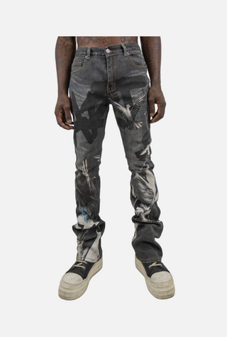 Armor Jeans | DIGITAL PRINT STACKED JEANS (Grey)