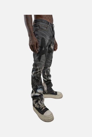 Armor Jeans | DIGITAL PRINT STACKED JEANS (Grey)