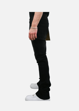 Armor Jeans | JET BLACK RIPPED STACKED JEANS