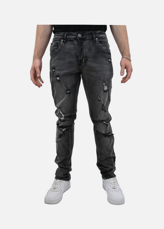 Armor Jeans | BLACK WASH RIPPED SKINNY JEANS
