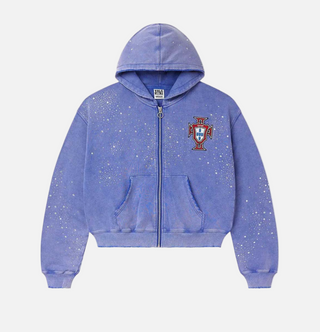 Vale Forever | Sun Clustered Zip Up Blue Hoodie