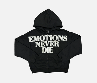 Mixed Emotion | Black ‘End’ Rhinestone hoodie
