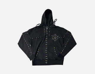 Hudson | STUDDED FLEECE OVERSIZED HOODY (Black)