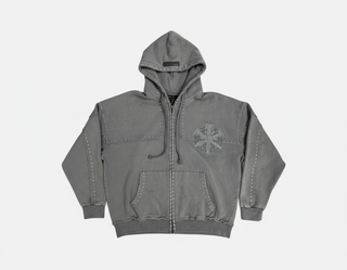 Hudson | STUDDED FLEECE OVERSIZED HOODY (Grey)