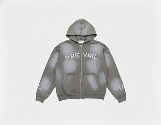 Prevail | Flare Rhinestone hoodie (Grey)