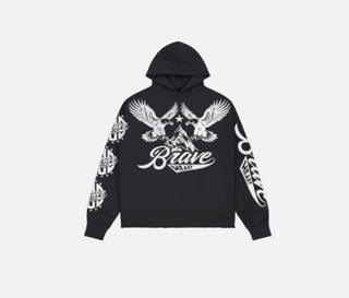 Roku Studio | BRAVE HEART BOXY FLEECE HOODIE (Black)