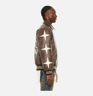 Cult Of Individuality | Cult's Legends Varsity Jacket in Brown