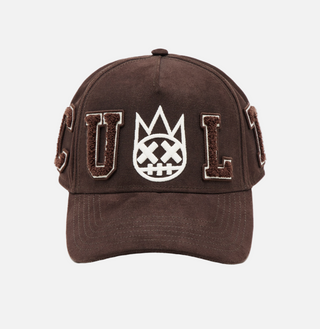 Cult Of Individuality | Cult's Logo Mesh Back Trucker Hat "Cult Chenille Suede" in Chocolate