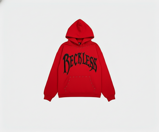 Focus | RECKLESS STUD HOODIE - Red