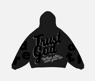 Red Letters | Trust God Scattered Hoodie - Black