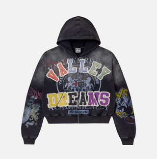 Vale Forever | Blasted Zip Up Hoodie Black