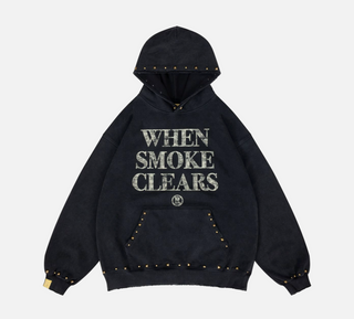 WhenSmokeClears | STUDDED LOGO HOODIE (Black)