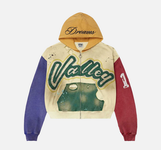 Vale Forever | Collage Zip Up Hoodie Cream