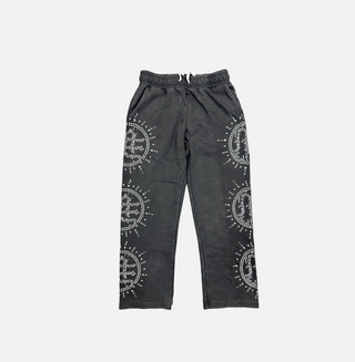 Mixed Emotion | ‘Eclipse’ Grey Acid Wash Rhinestone Sweats