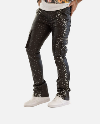Kindred | RHINESTONE & PEARL STACK DENIM (Black)