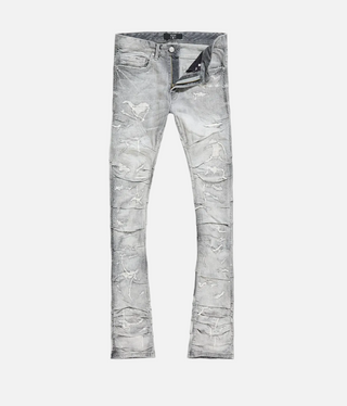 See You In Paradise | Super Skinny Stacked Brilliance Denim (Cement Wash)