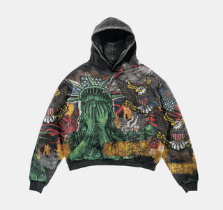 Majestik | DYED HEAVY F.TERRY ZIP UP HOODIE (Black)