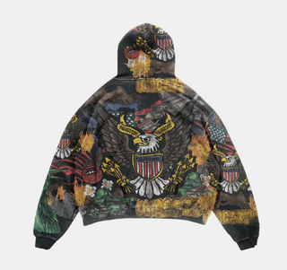 Majestik | DYED HEAVY F.TERRY ZIP UP HOODIE (Black)