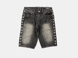 Kindred | Skull-Studded Jean Shorts (Black)