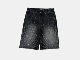 Kindred | Studded Baggy Jean Shorts (Black)