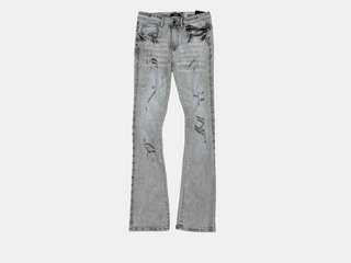 Kindred | Chrome-Studded Flared Jeans (Grey)