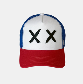 Cult Of Individuality | XX Visor Royal Mesh Trucker Hat in White/Red