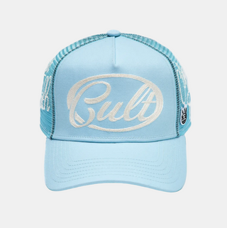 Cult Of Individuality | Mesh Back Trucker Hat "Community" In Blue Glow